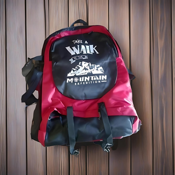 60L Red Colour Camping and Travelling Rucksack Bag for Outdoor Sports, Hiking, and Trekking