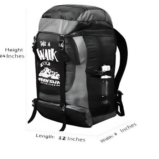 60L Grey Colour Camping and Travelling Rucksack Bag for Outdoor Sports, Hiking, and Trekking