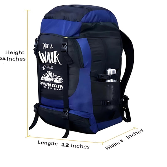 60L Blue Colour Camping and Travelling Rucksack Bag for Outdoor Sports, Hiking, and Trekking