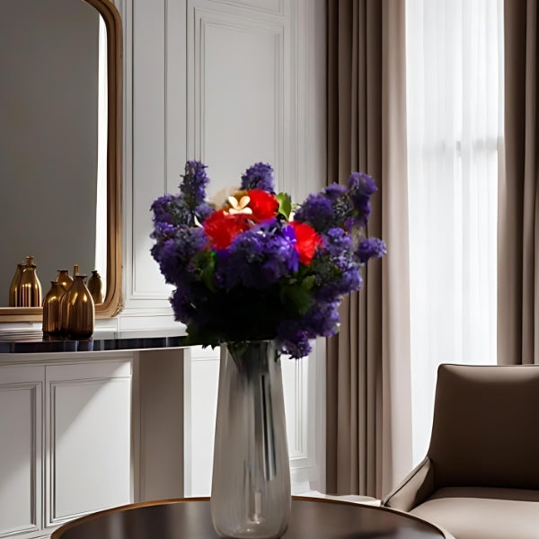 Clear Light Black Glass Vase/Planter : Modern Elegance for Kitchen, Office and Home Decor.