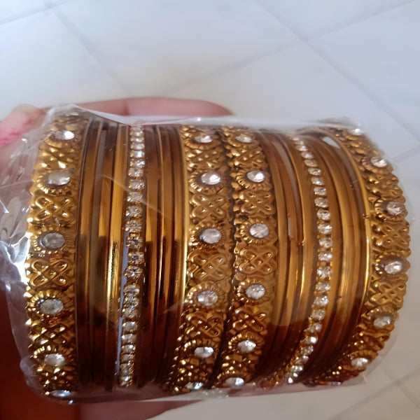Golden Mehndi Bangle Set - Charm in Tradition