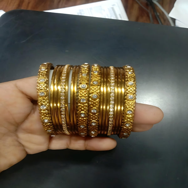 Golden Mehndi Bangle Set - Charm in Tradition