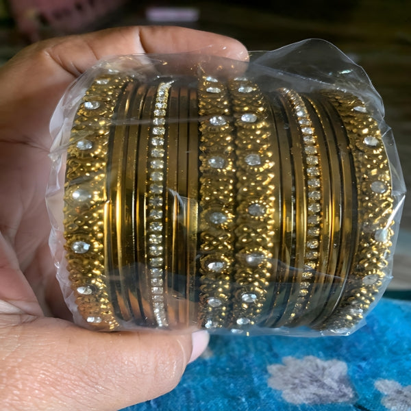 Golden Mehndi Bangle Set - Charm in Tradition