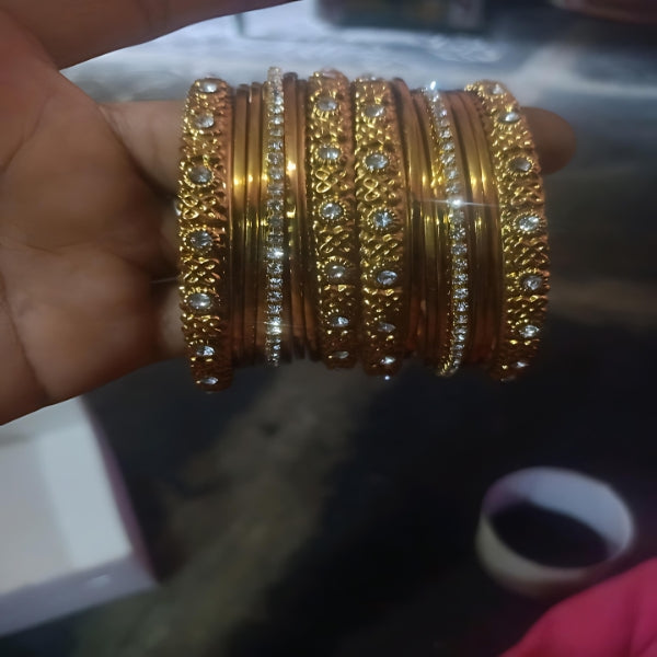 Golden Mehndi Bangle Set - Charm in Tradition