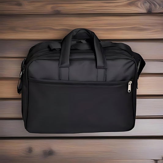 16-Inch Multi-Functional Messenger Bag : Stylish Crossbody, File, Doctor, and Tools Bag for Men and Women (Black)