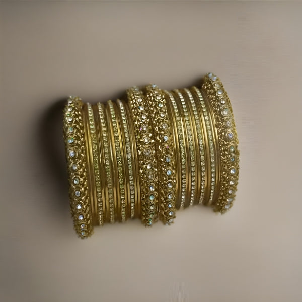 Gold Oxidized Bangles with American Diamond Brilliance – Elegance Redefined as Timeless Beauty meets Modern Twist.