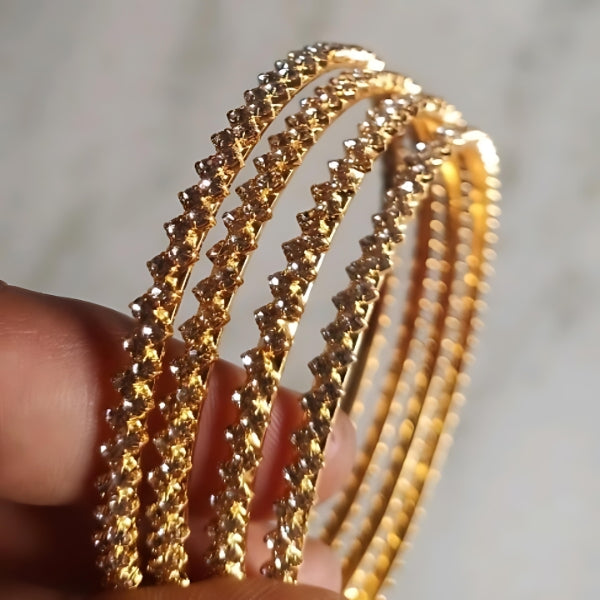 Dazzling Finesse: American Diamond Bangles Collection for Effortless Glamour ( A Set of 4 Bangles)