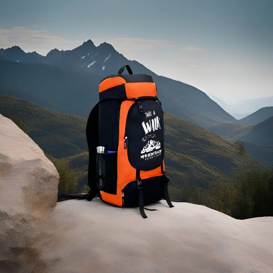 60L Orange Colour Camping and Travelling Rucksack Bag for Outdoor Sports, Hiking, and Trekking