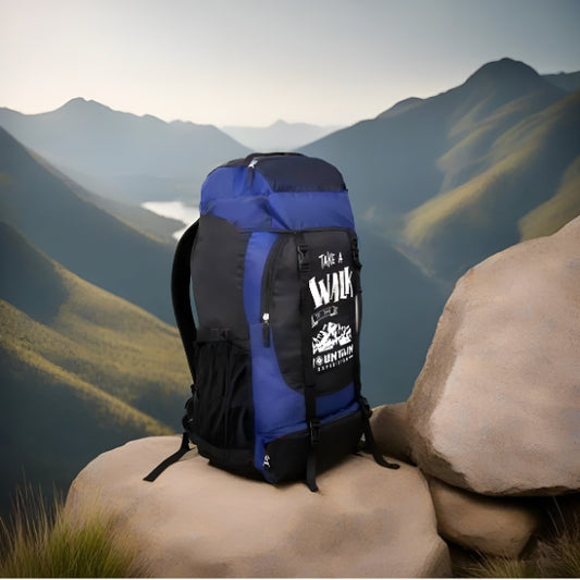 60L Blue Colour Camping and Travelling Rucksack Bag for Outdoor Sports, Hiking, and Trekking